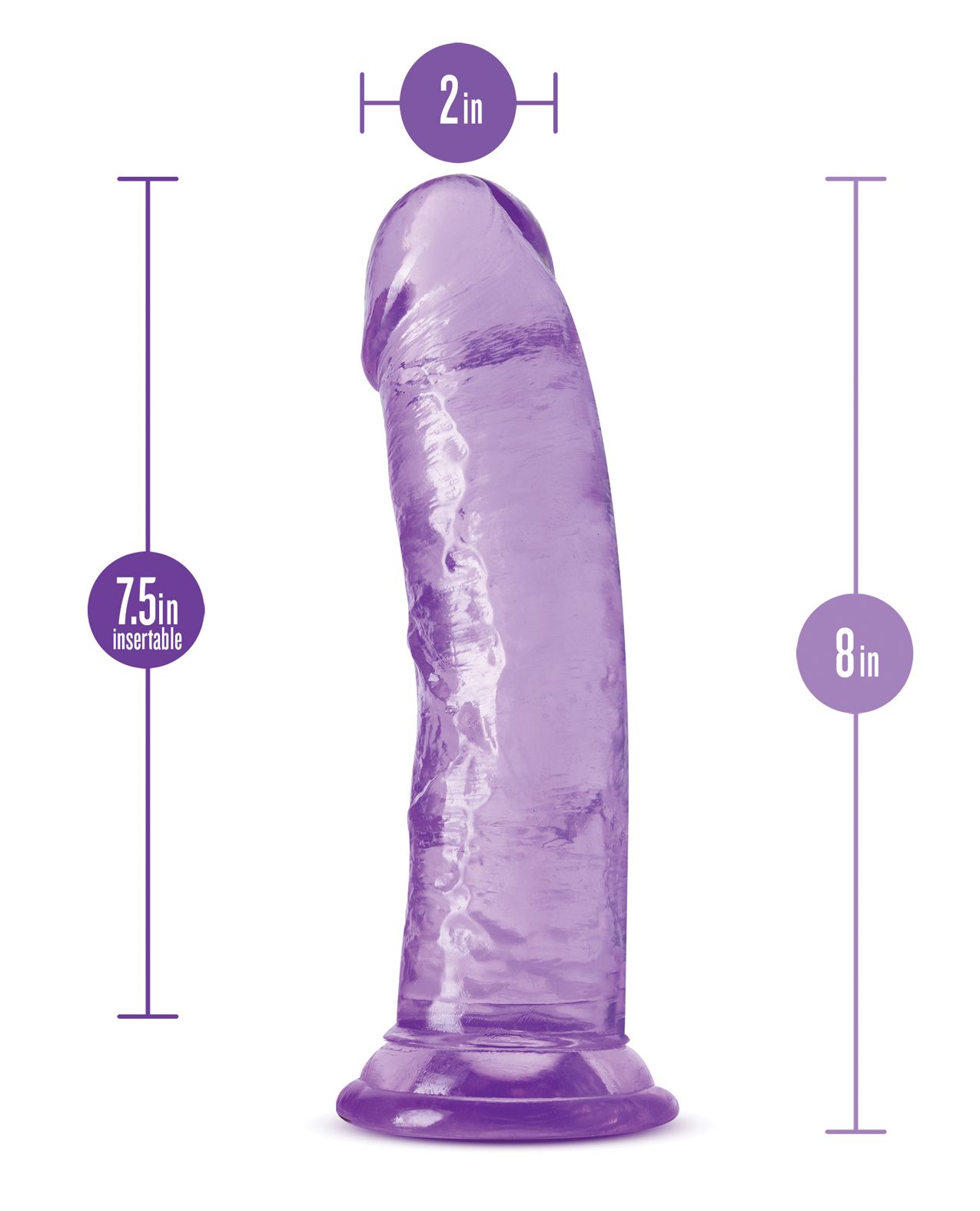 Blush B Yours Plus 8" Roar n Ride Dildo - Purple - Image 4
