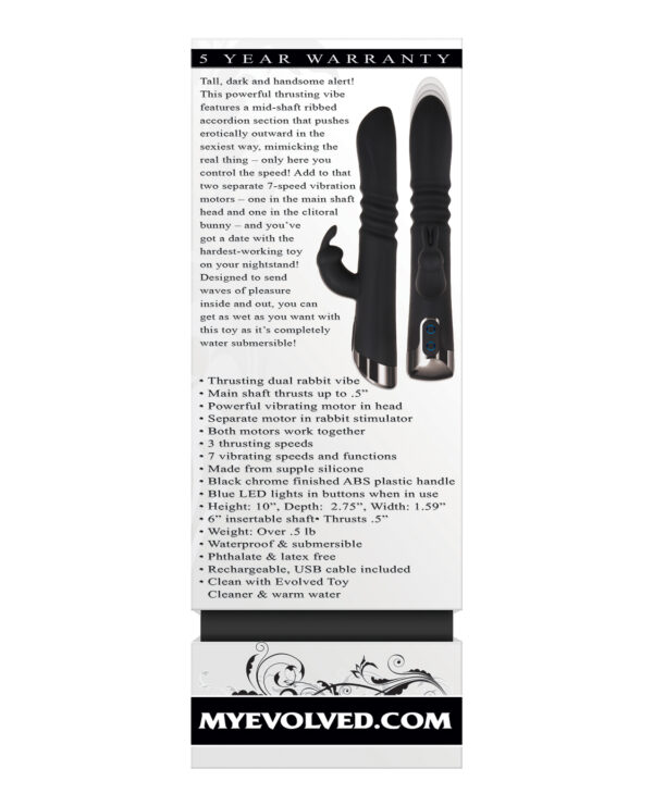 Evolved Rapid Rabbit Thrusting Dual Vibe - Black - Image 2