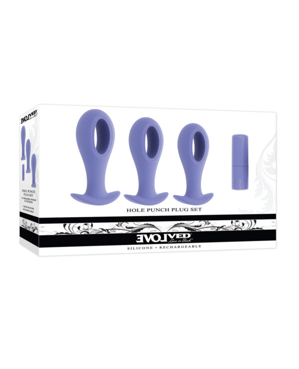 Evolved Hole Punch Anal Plug Set - Purple  Set of 3