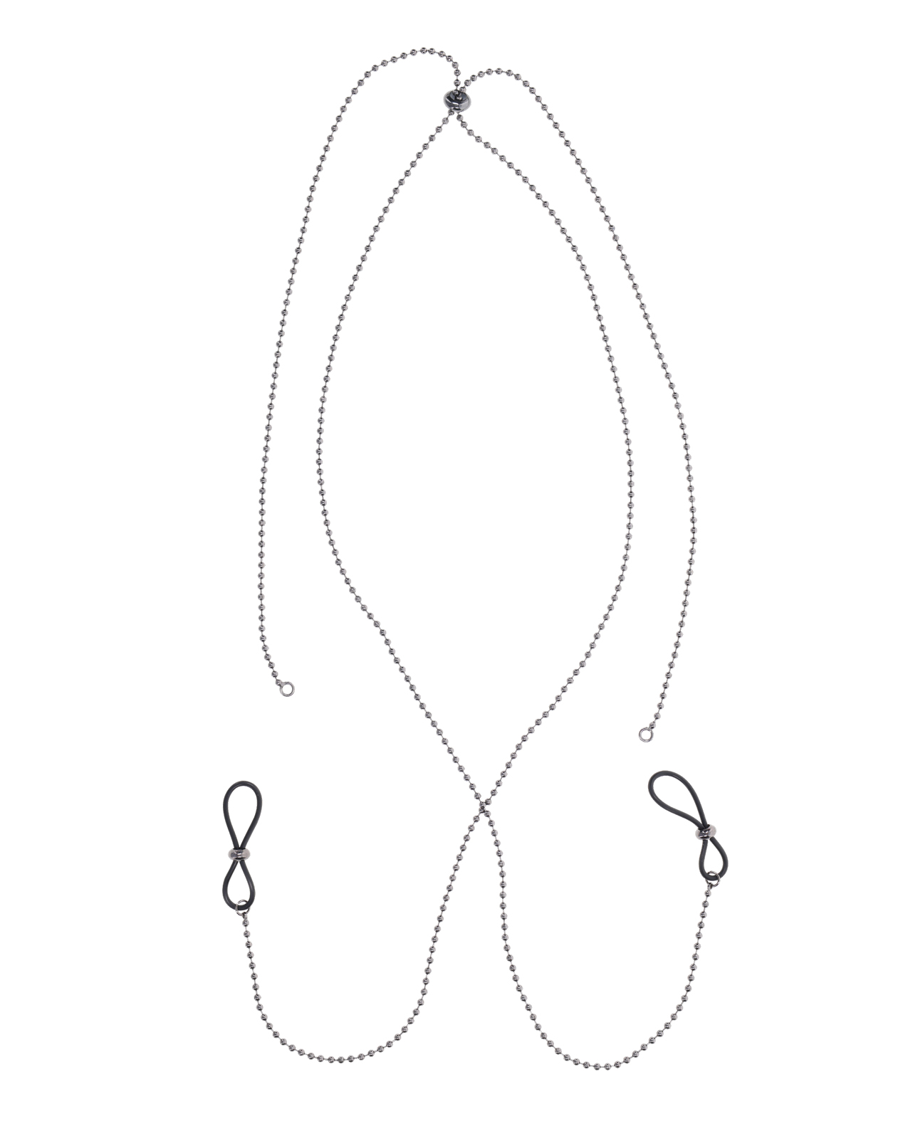 Sex & Mischief Ex's & Oh's Body Jewelry w/Nipple Ties - Black - Image 2