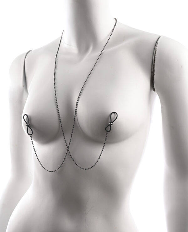 Sex & Mischief Ex's & Oh's Body Jewelry w/Nipple Ties - Black - Image 5