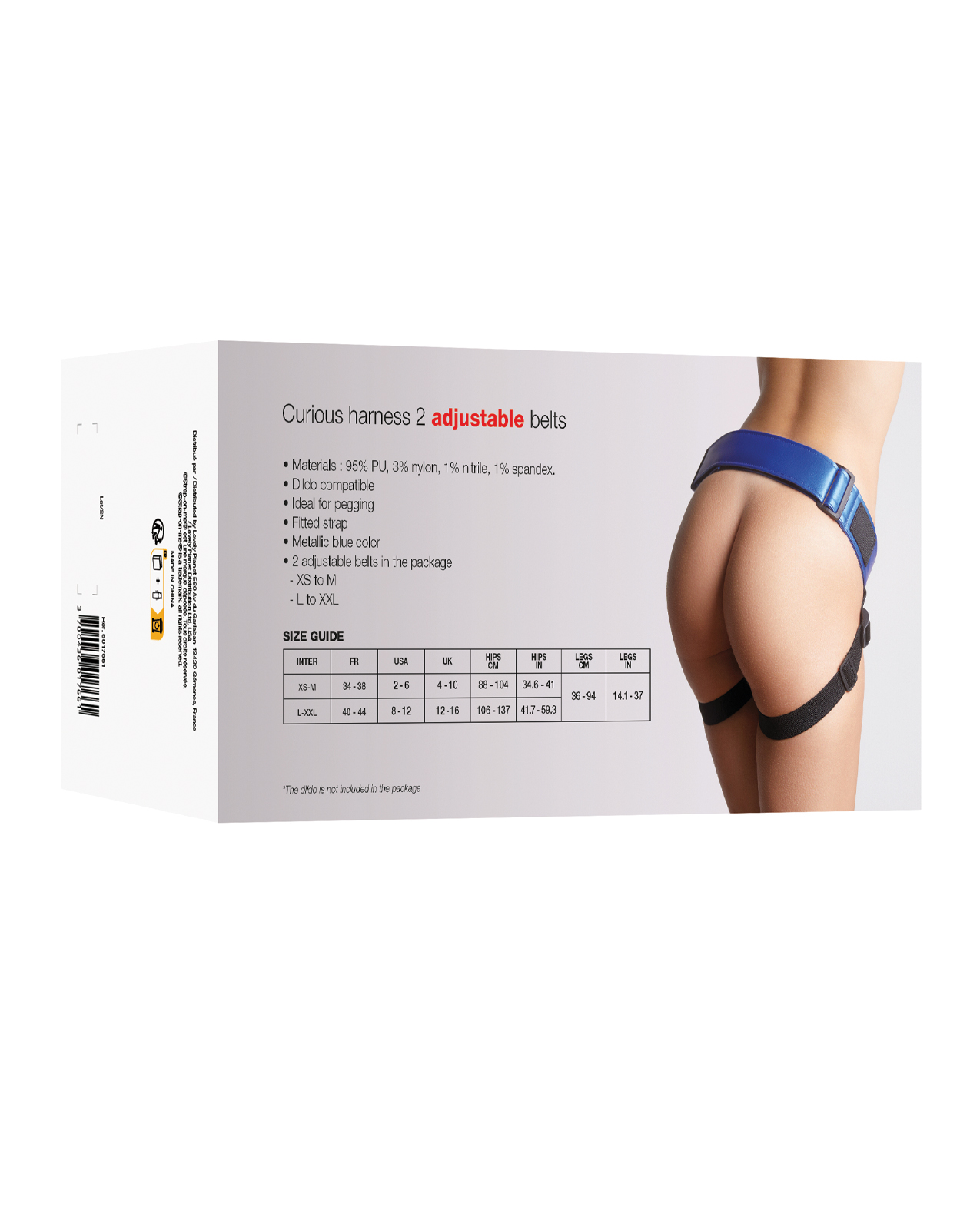 Strap on Me Leatherette Curious Harness - Metallic Blue - Image 2