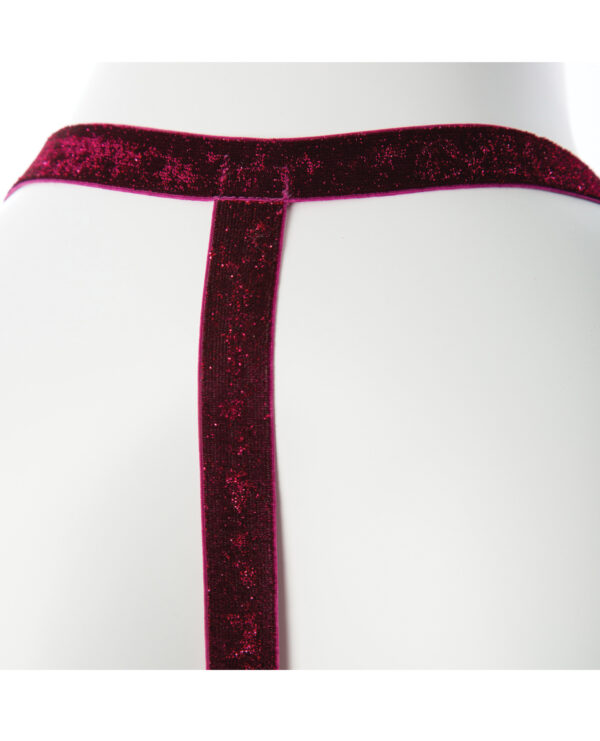 Gender Fluid Sugar Coated Harness - XL-XXXL Raspberry Glitter - Image 4