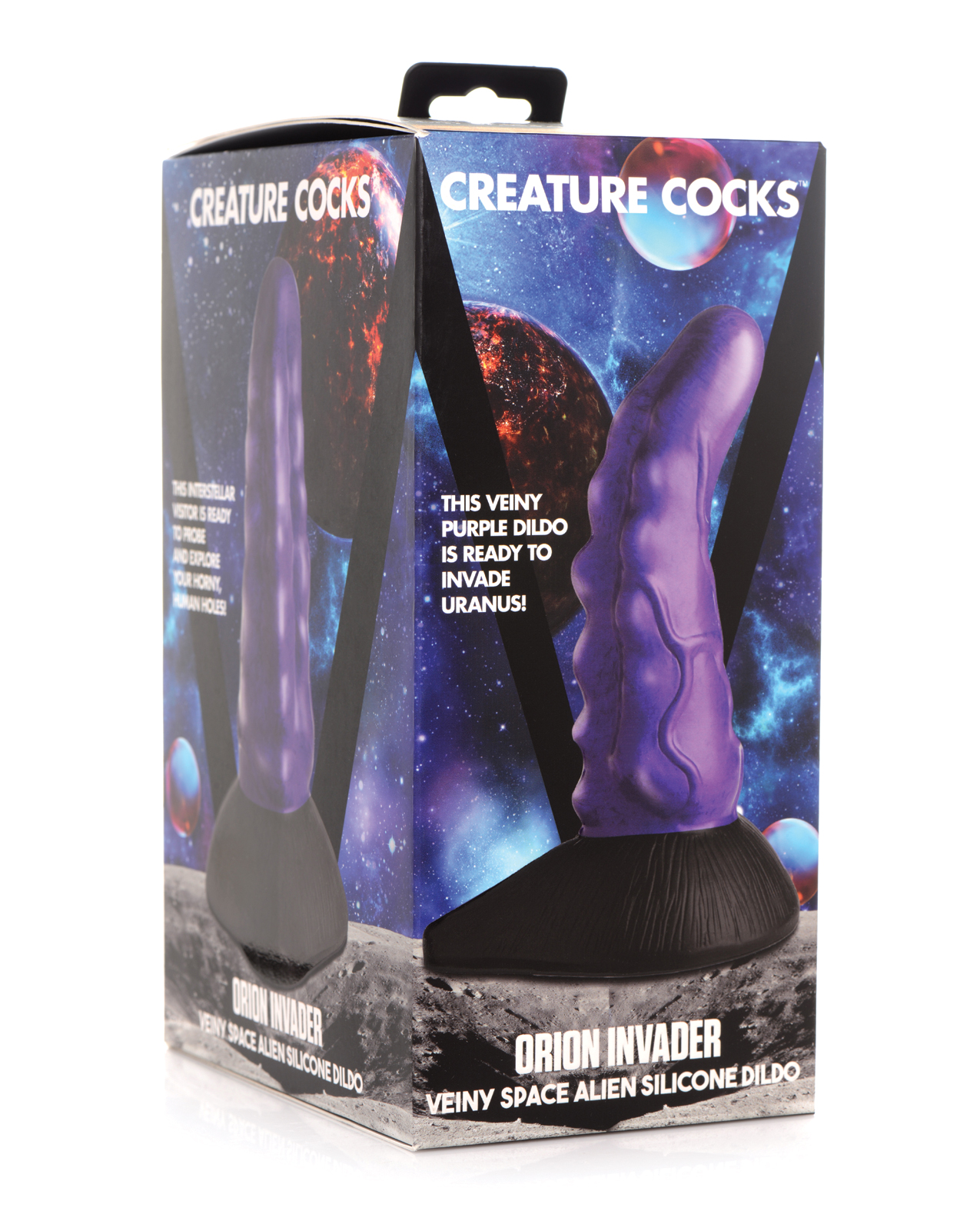 Creature Cocks Orion Invader Veiny Space Alien Silicone Dildo - Purple/Black