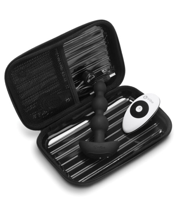 b-Vibe Remote Triplet Anal Beads - Black - Image 2