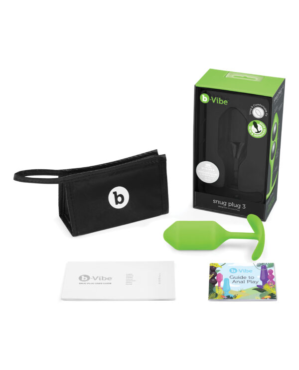 b-Vibe Weighted Snug Plug 3 - 180 g Lime - Image 5