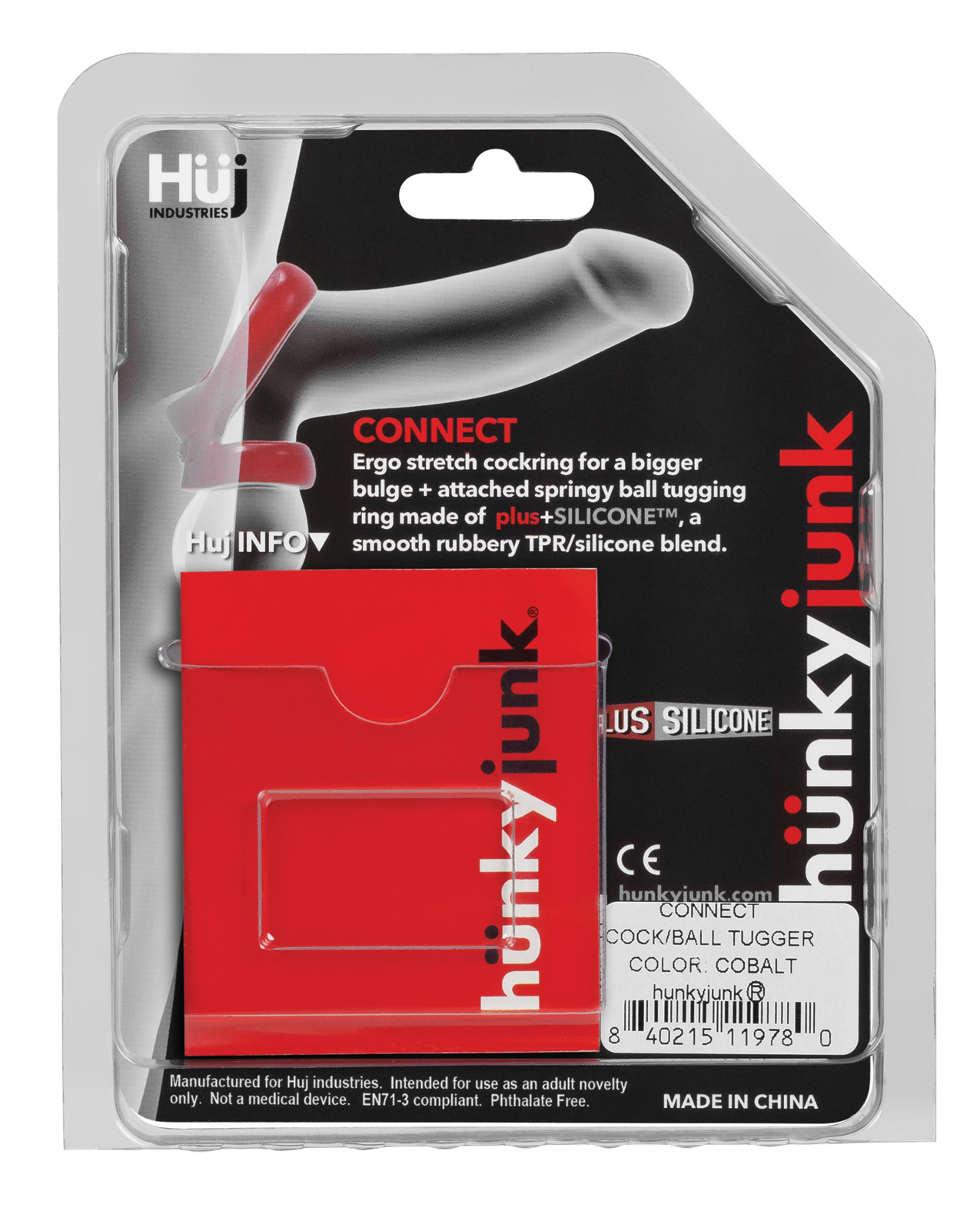 Hunky Junk Connect Cock Ring w/Balltugger - Cobalt - Image 5
