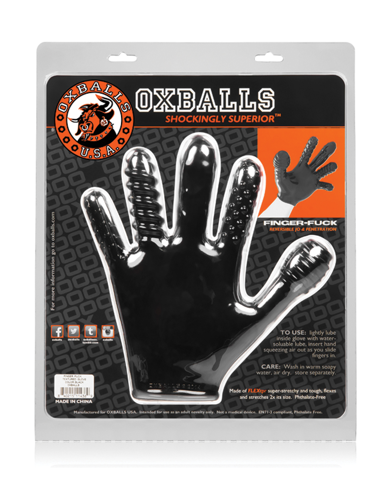 Oxballs Finger Fuck Glove - Black - Image 4