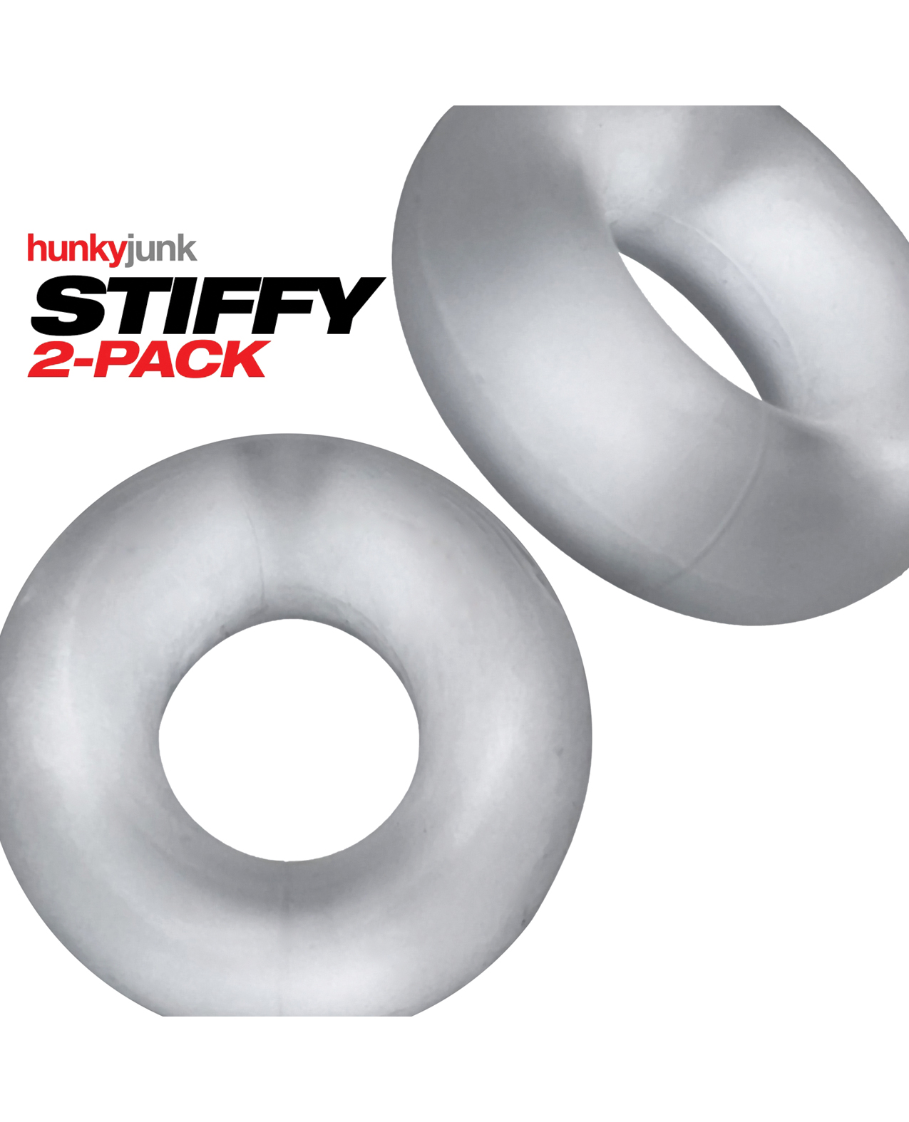 Hunky Junk Stiffy 2 Pack Cockrings - Clear Ice - Image 2