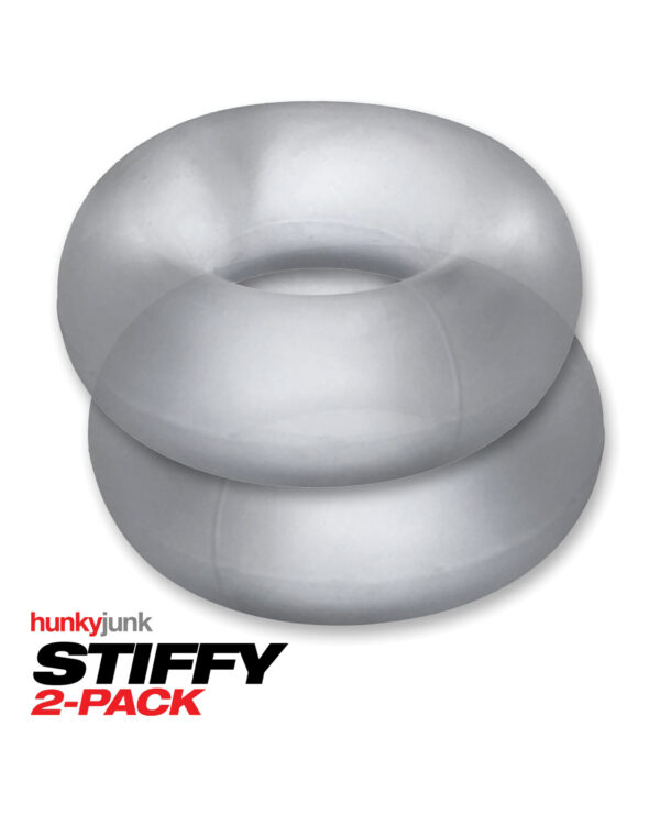 Hunky Junk Stiffy 2 Pack Cockrings - Clear Ice - Image 4