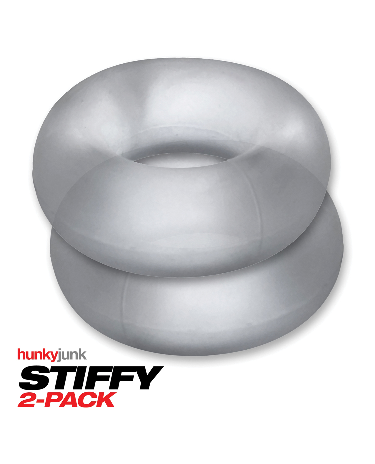 Hunky Junk Stiffy 2 Pack Cockrings - Clear Ice - Image 4