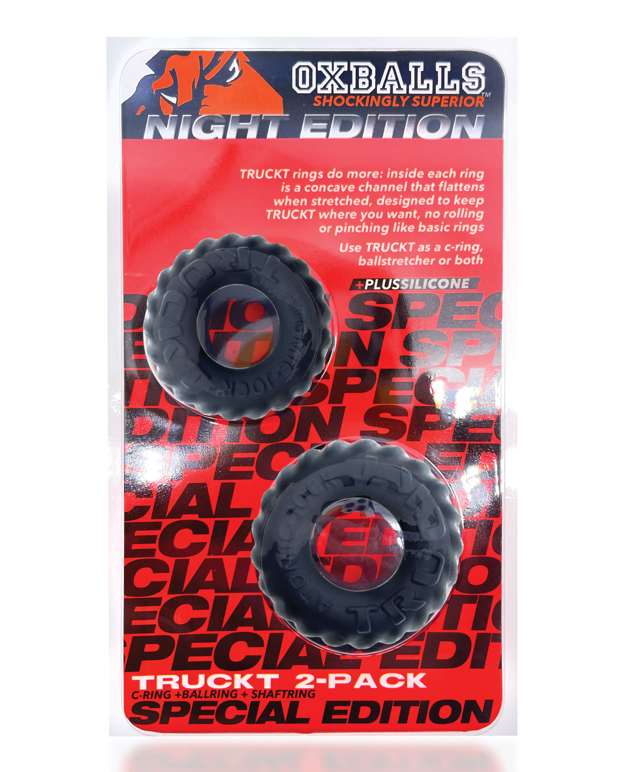 Oxballs TruckT Cock & Ball Ring Special Edition - Night Pack of 2 - Image 5