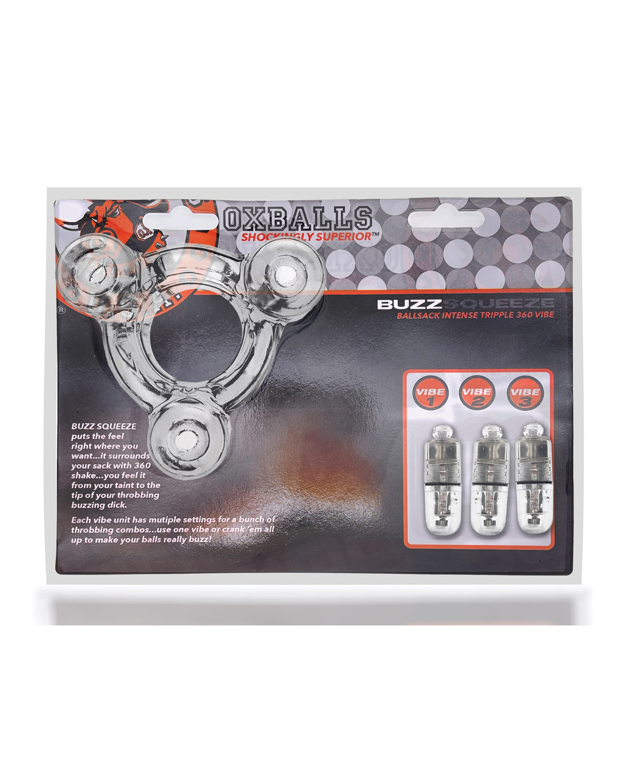 Oxballs Buzz Squeeze Ballstretcher Vibe - Clear - Image 5