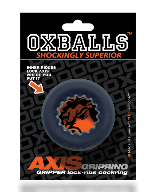 Oxballs Axis Rib Griphold Cockring - Black Ice - Image 5