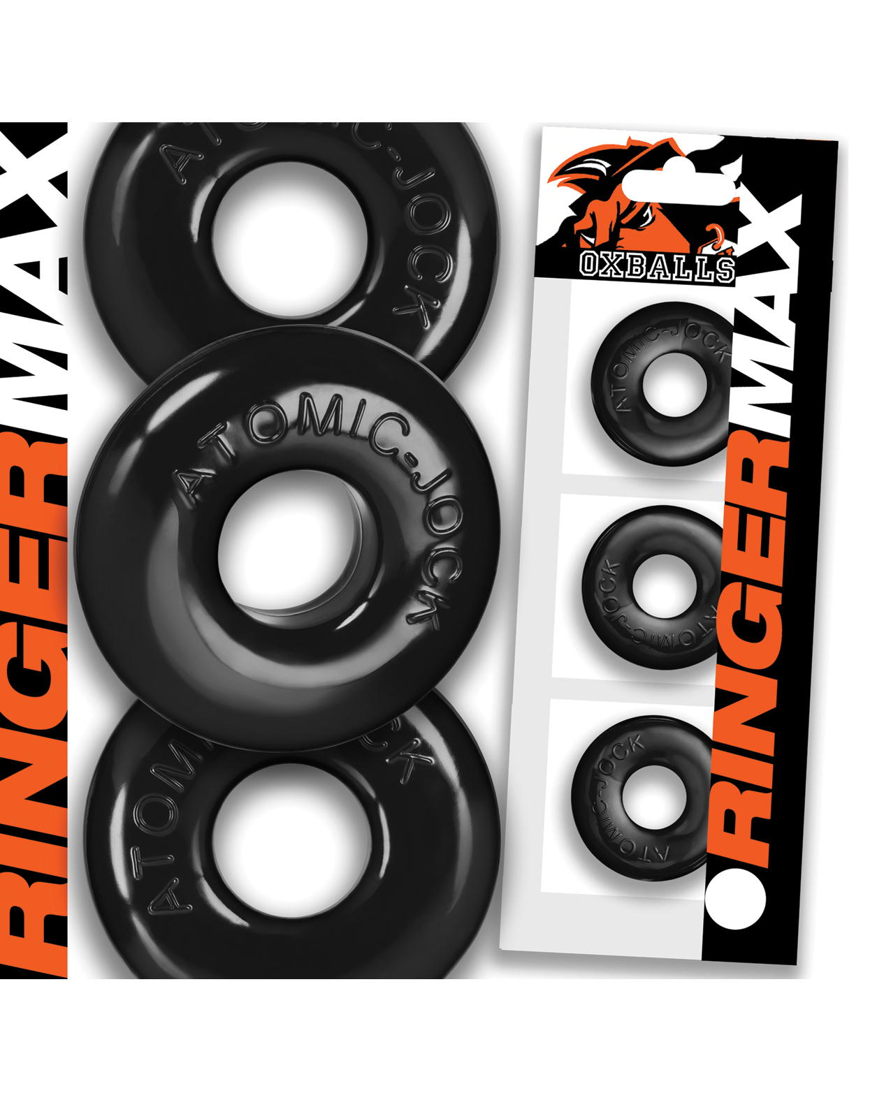 Oxballs Ringer Max 3 Pack Cockrings - Black - Image 2