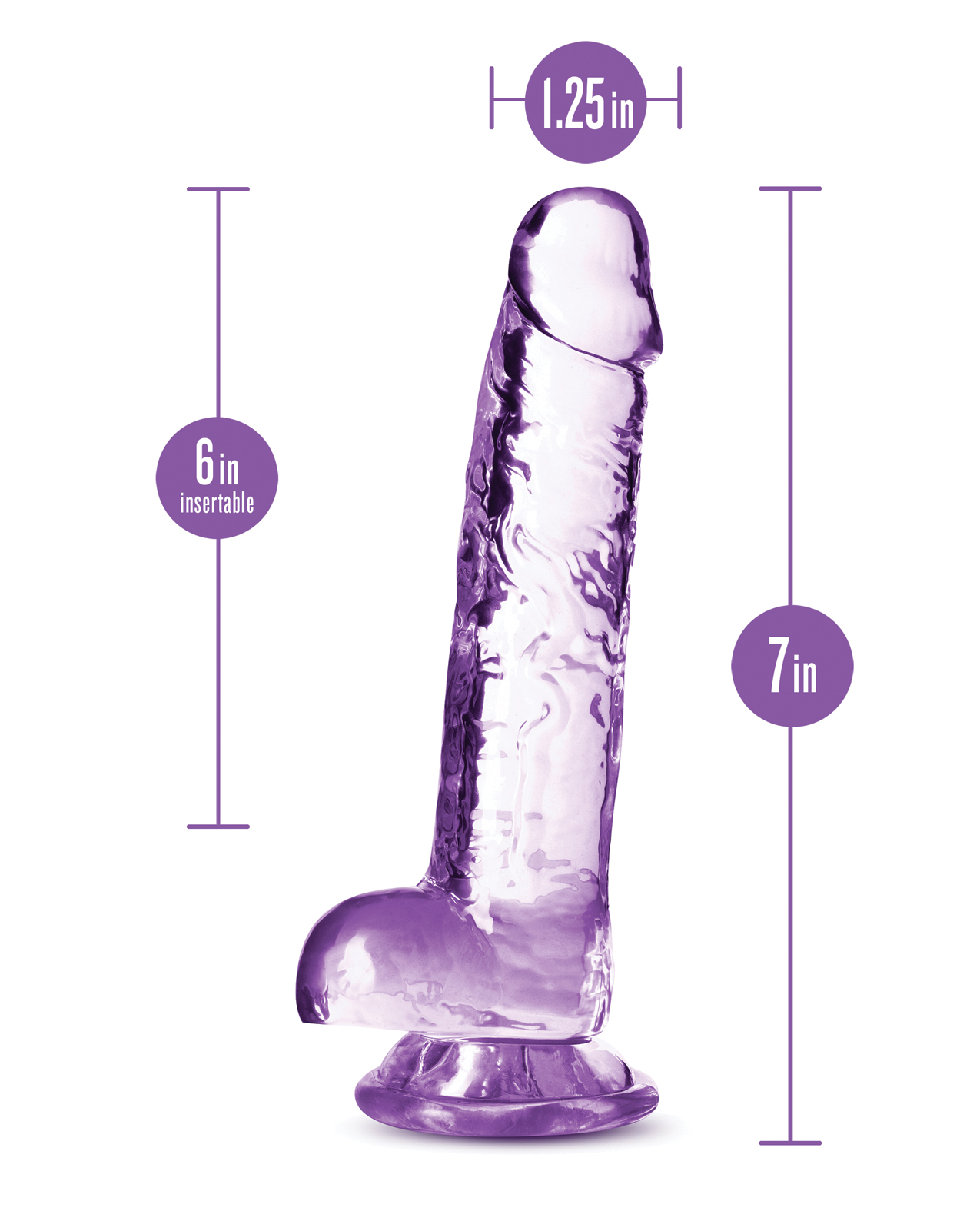 Blush Naturally Yours 7" Crystalline Dildo - Amethyst - Image 4