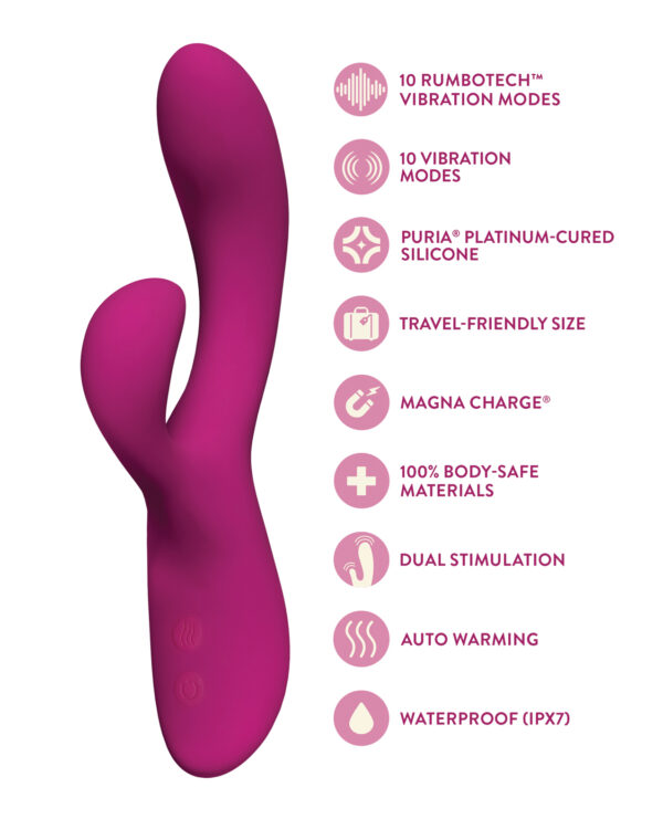Blush Quinn Rabbit Vibrator - Burgundy - Image 5