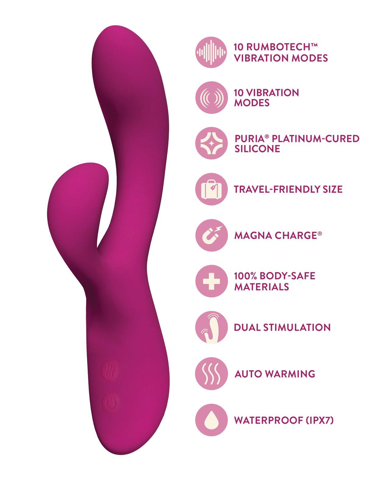 Blush Quinn Rabbit Vibrator - Burgundy - Image 5