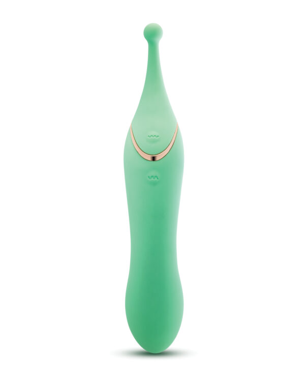 Blush Stella 7 Inch Dual-Ended Clitoral G-Spot Vibrating Wand With Precision Stimulation - Green - Image 3