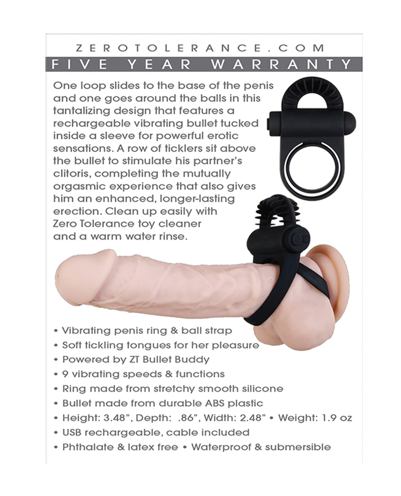 Zero Tolerance Bell Ringer Cock Ring - Black - Image 2