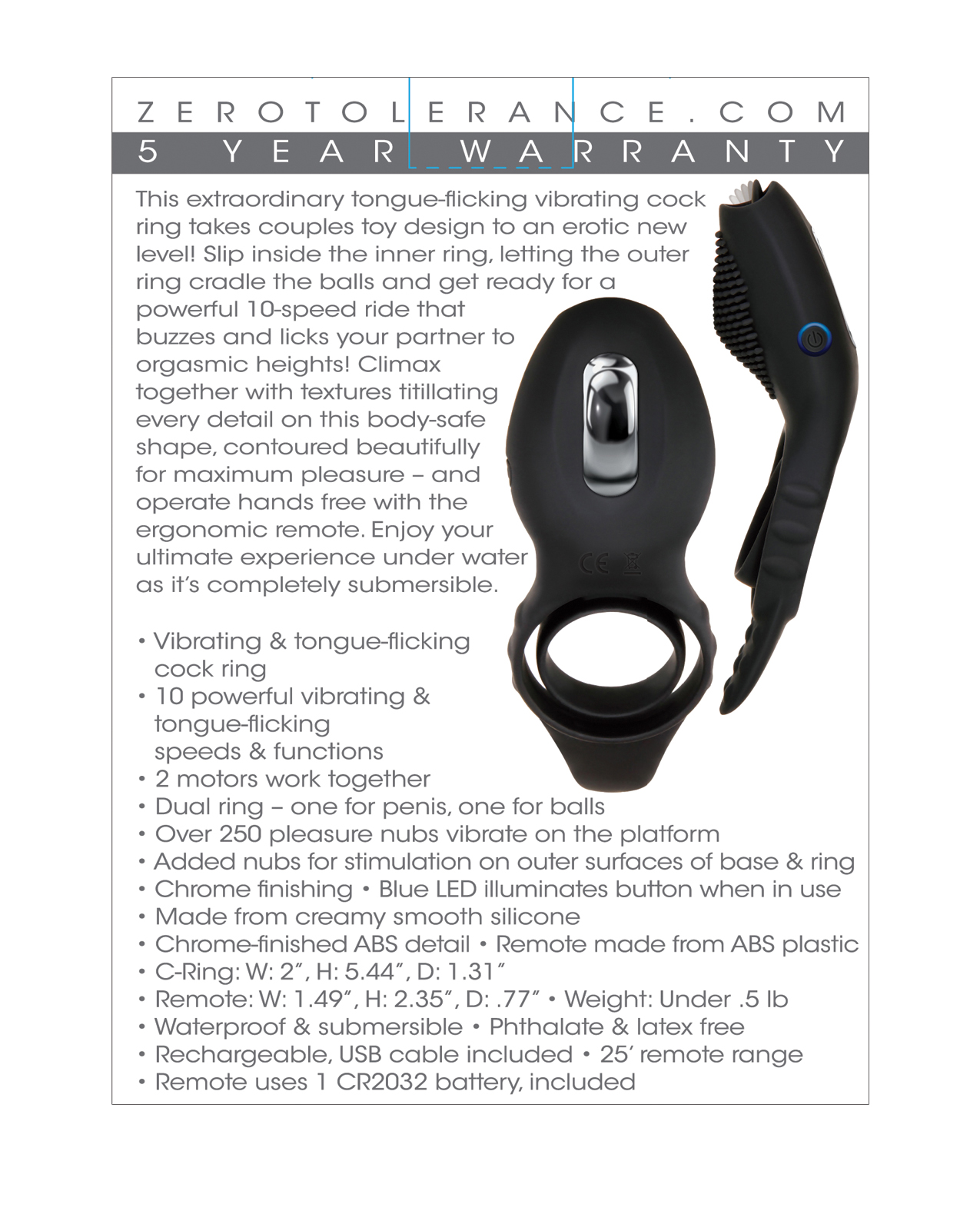 Zero Tolerance Mr. Flicker Vibrating Cock Ring - Black - Image 2