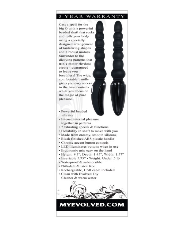 Evolved Magic Stick Beaded Vibrator - Black - Image 2