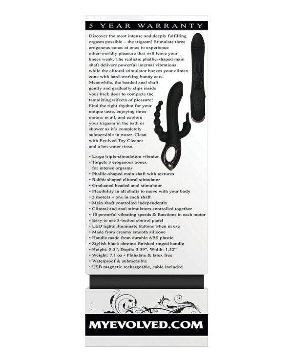 Evolved Trifecta Triple Stim Rechargeable - Black - Image 2