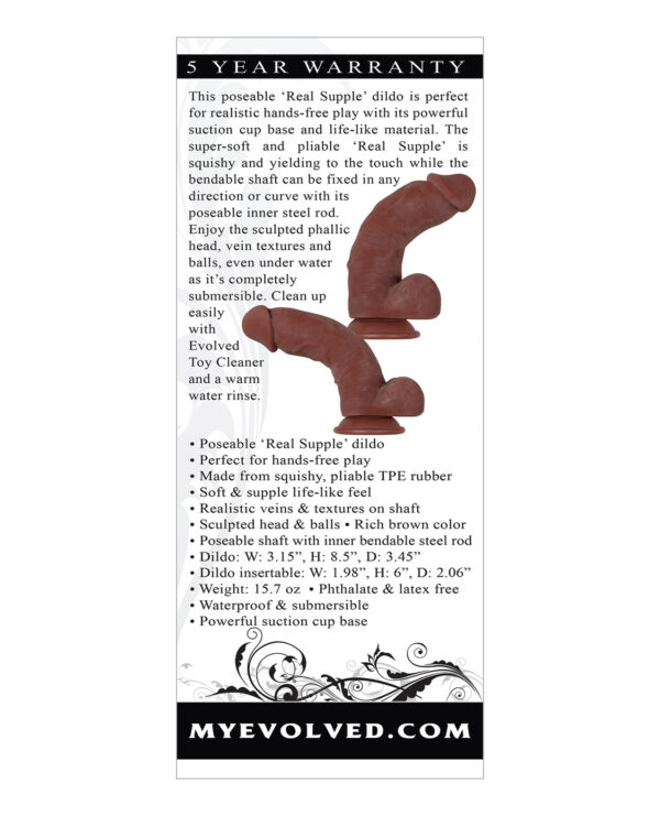 Evolved Real Supple Poseable Girthy Dark 8.5in - Image 2