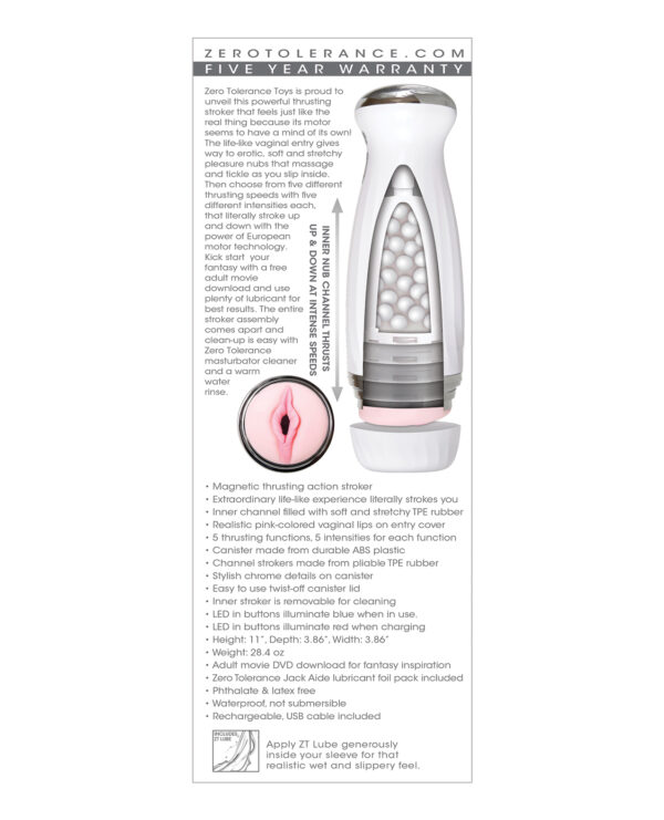 Zero Tolerance The Thrusting Stroker Rechargeable - White - Image 2
