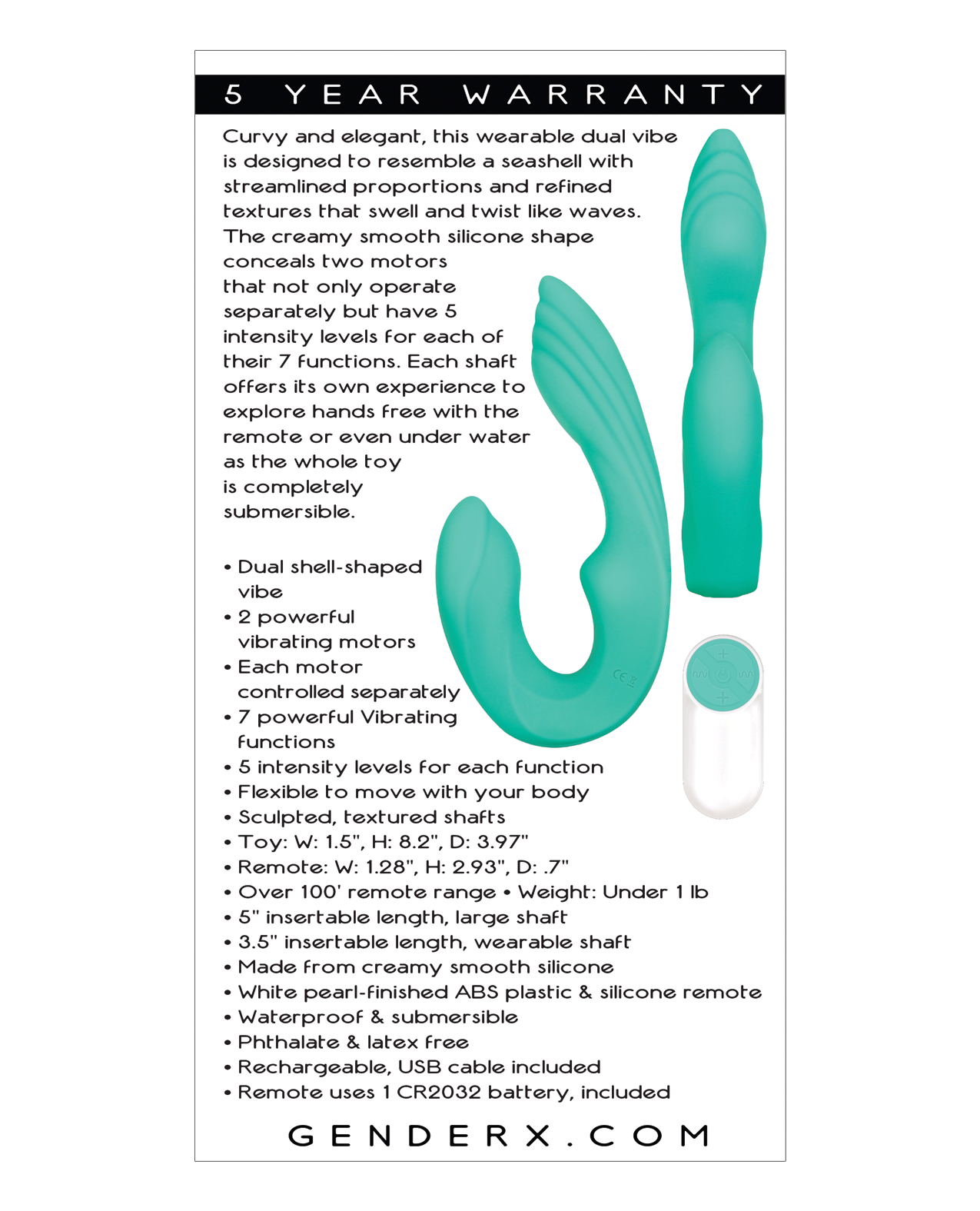 Gender X Strapless Seashell - Teal - Image 2