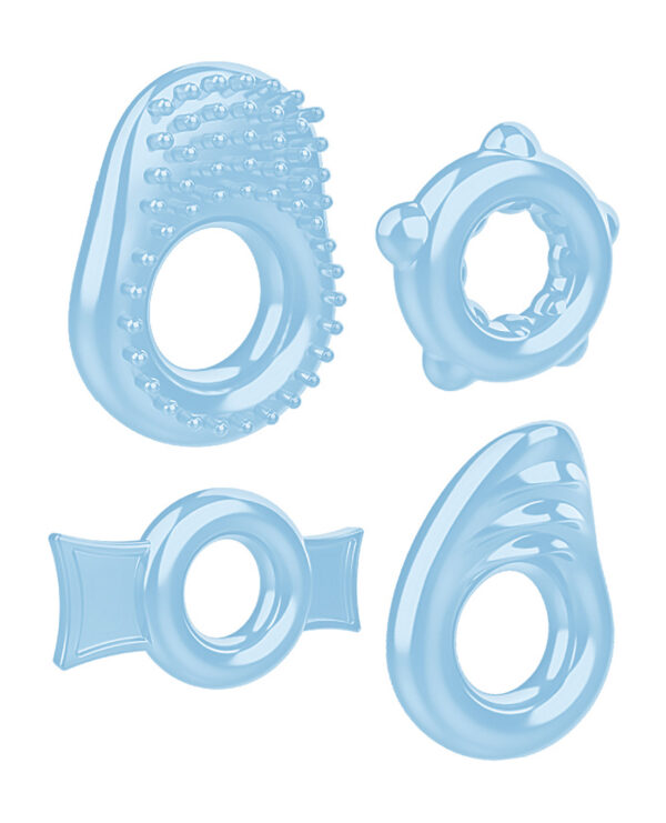 Zero Tolerance Ring a Ding Ding Set of 4 Cock Rings - Blue - Image 3