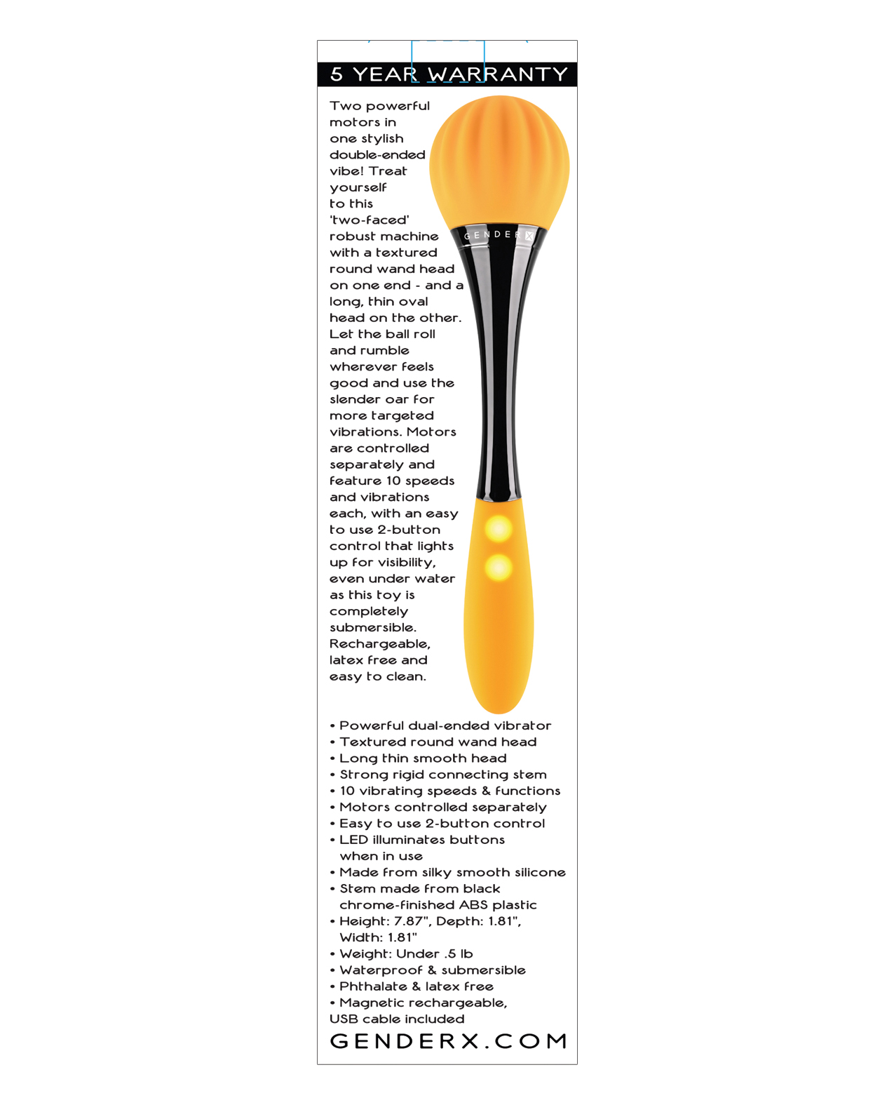 Gender X Sunflower Double Ended Vibe - Yellow - Image 2