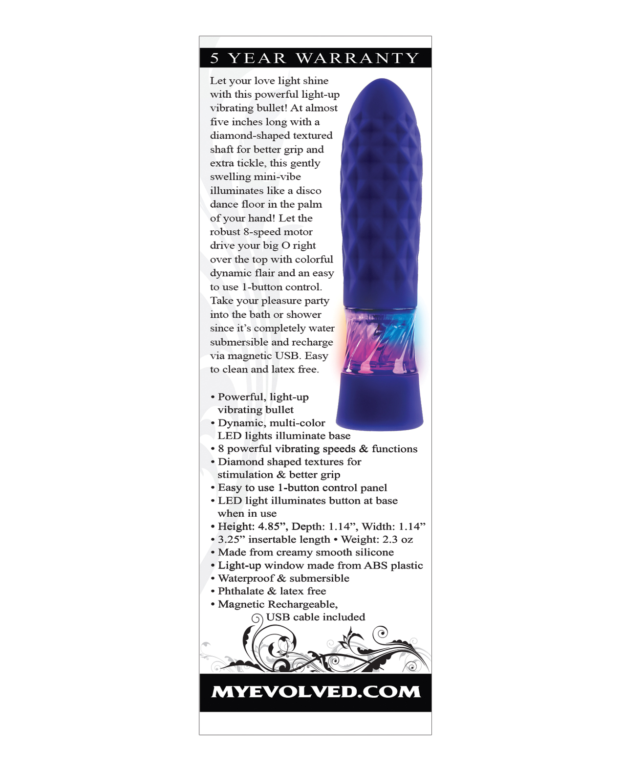 Evolved Raver Light Up Bullet - Purple - Image 2