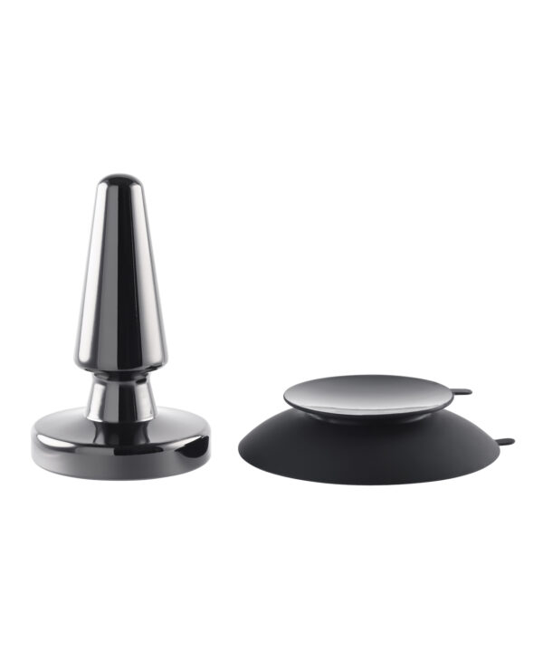 Evolved Beginner Vibrating Rechargeable Metal Plug - Black - Image 5