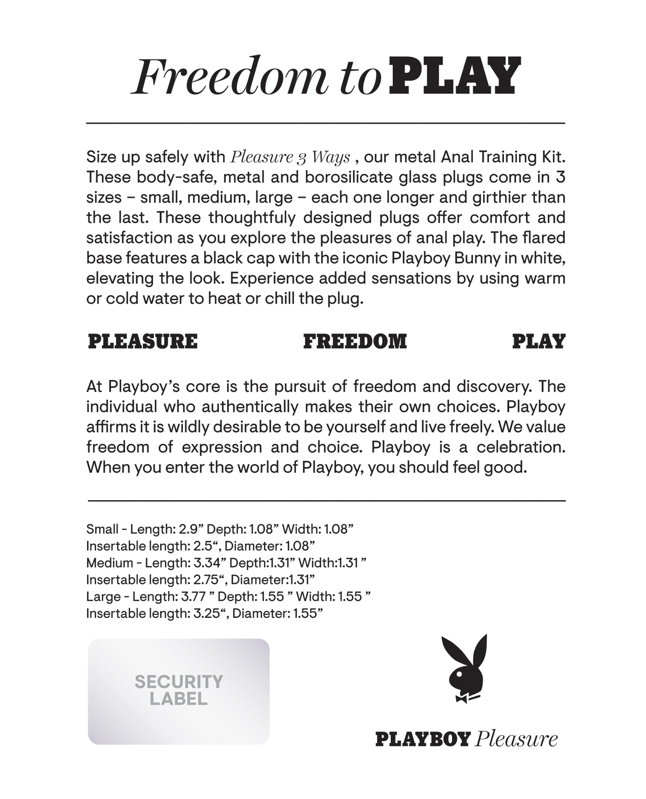 Playboy Pleasure Pleasure 3 Ways Butt Plugs - Image 2