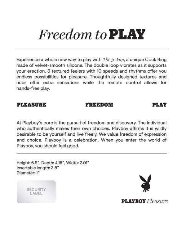 Playboy Pleasure The 3 Way Cock Ring - 2 AM - Image 2