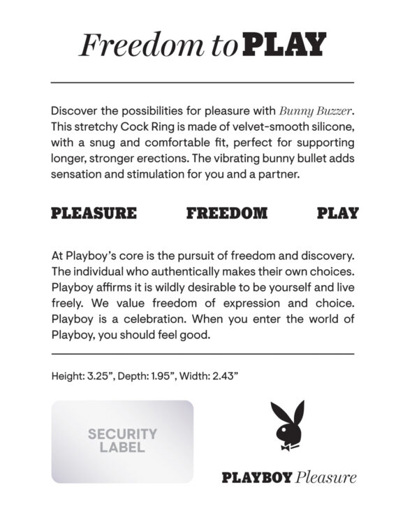 Playboy Pleasure Bunny Buzzer Cock Ring - Deep Teal - Image 2