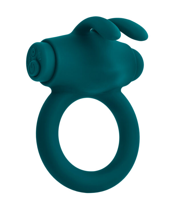 Playboy Pleasure Bunny Buzzer Cock Ring - Deep Teal - Image 3