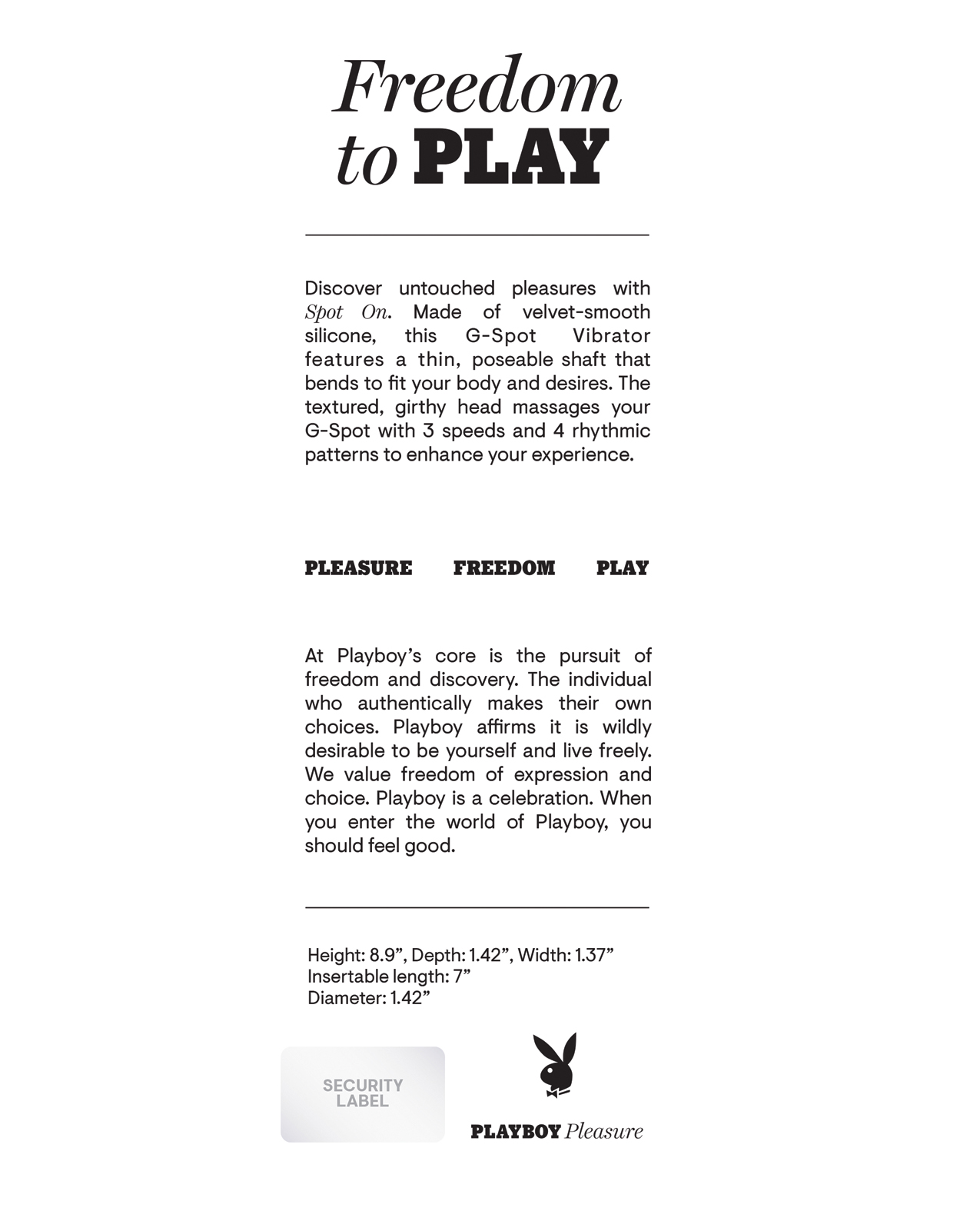 Playboy Pleasure Spot On G-Spot Vibrator - Acai - Image 2
