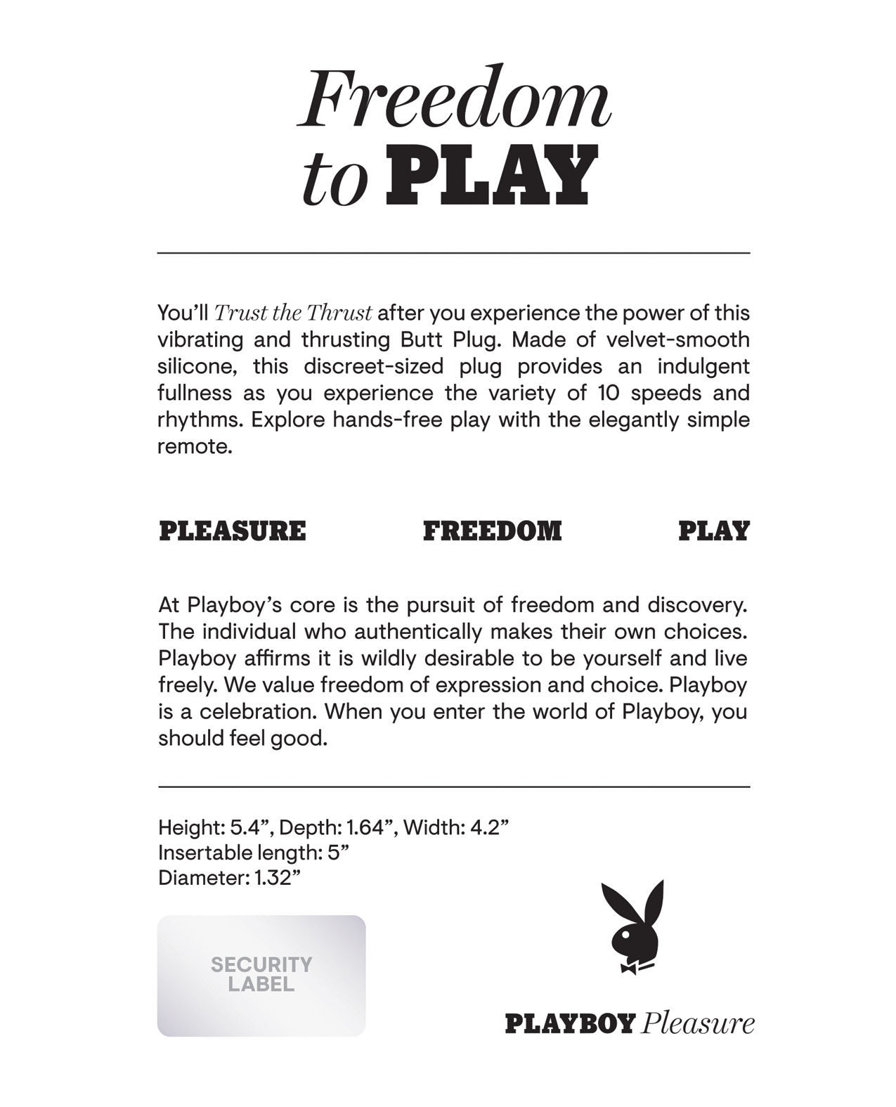 Playboy Pleasure Trust The Thrust Butt Plug - 2 AM - Image 2