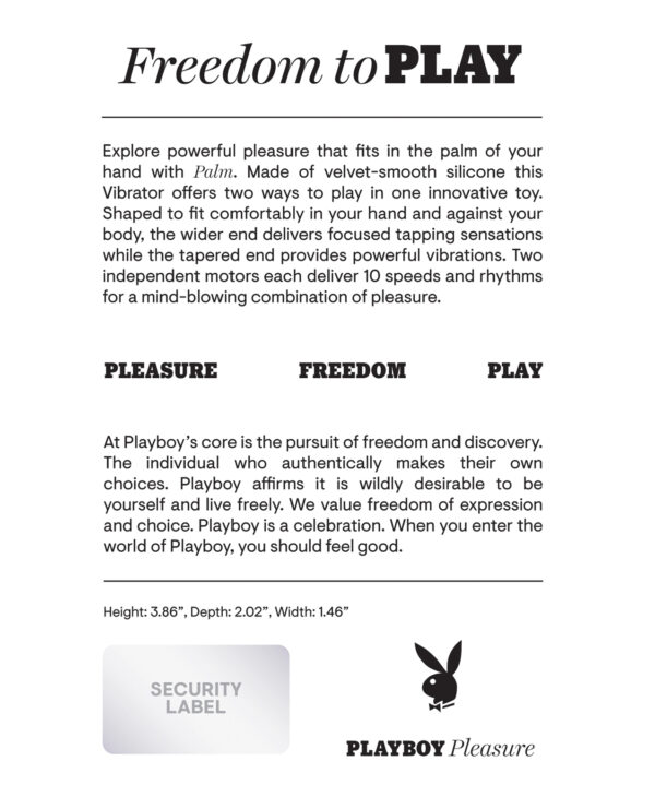 Playboy Pleasure Palm Vibrator - Solo - Image 2