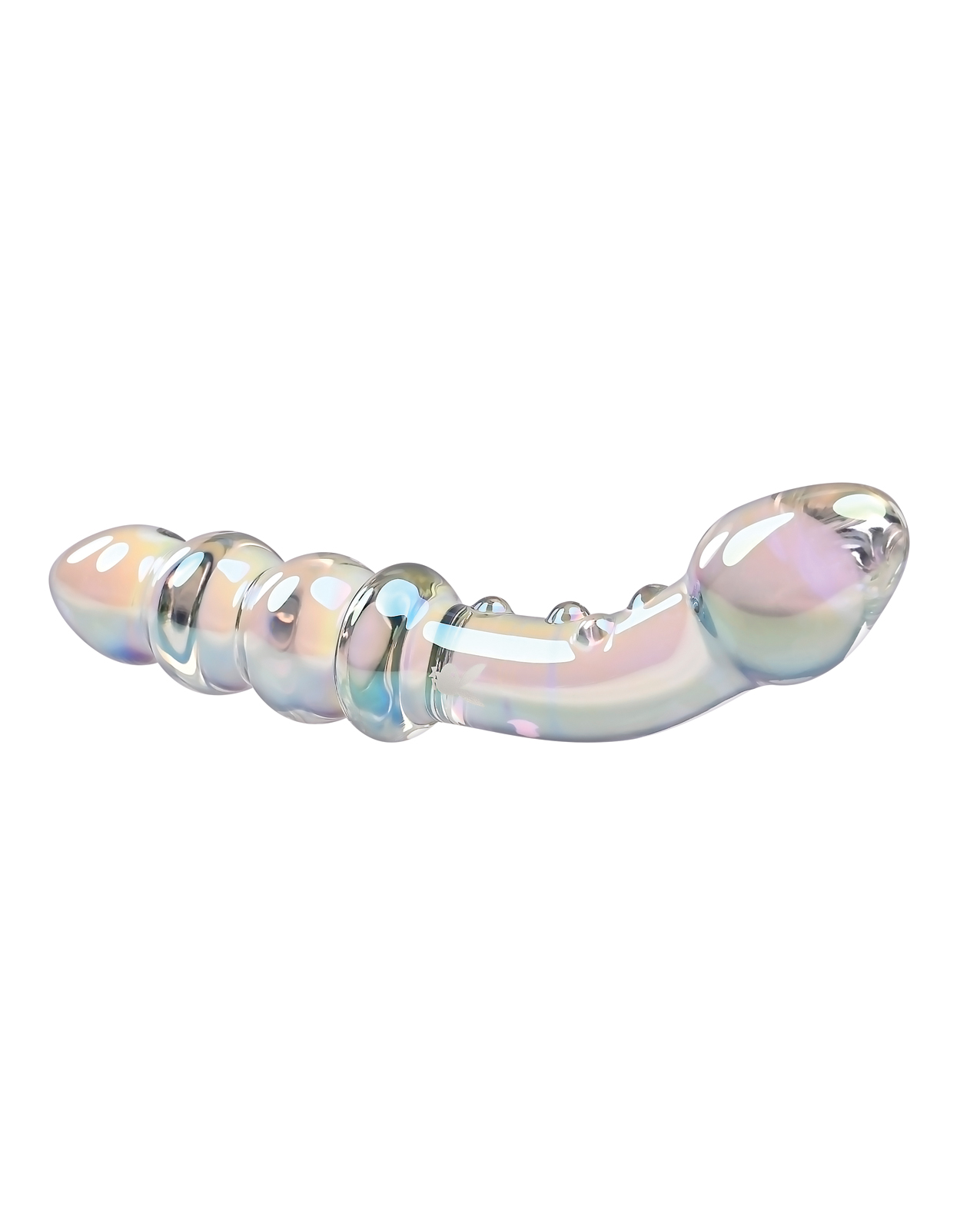 Playboy Pleasure Jewels Double Glass Dildo w/Anal Beads - Clear - Image 4