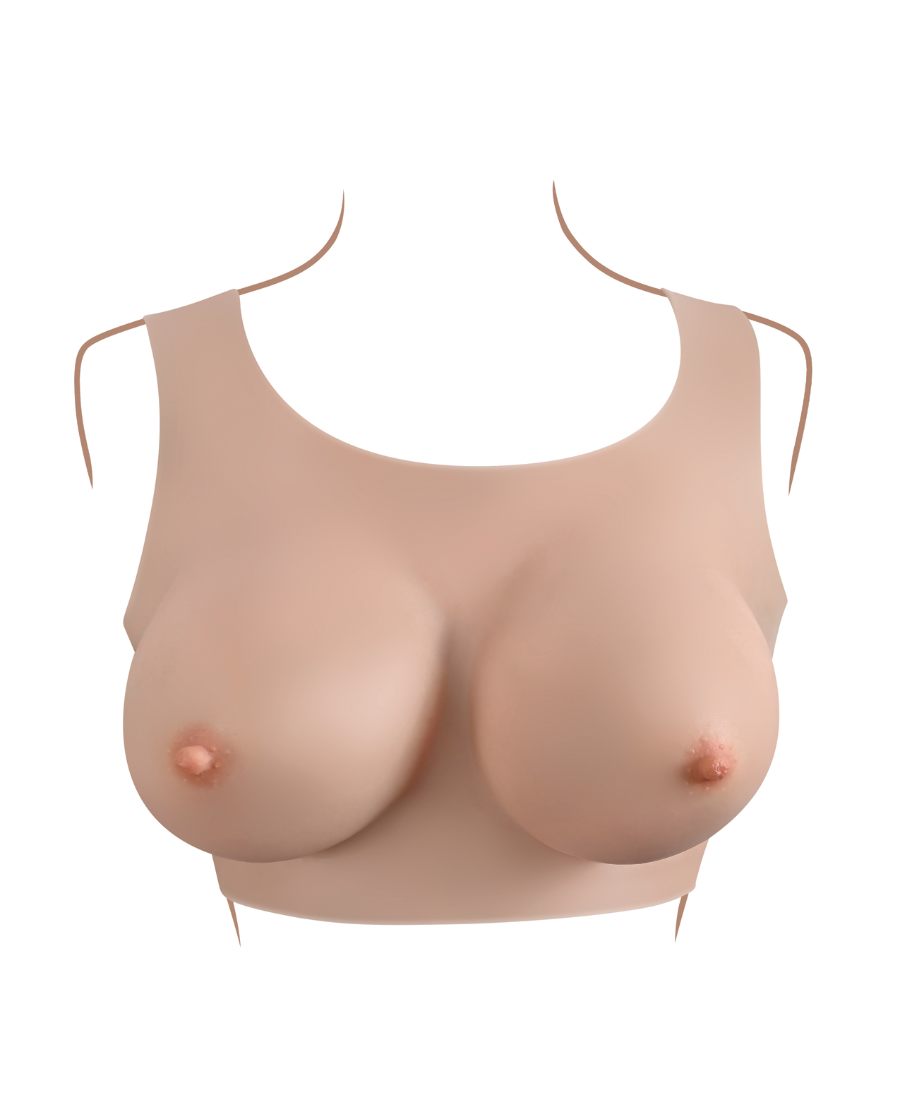 Gender X Realistic Undergarments Plate D-Cup - Light - Image 3