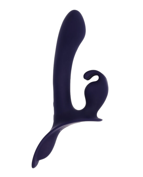 Evolved Giving Vibes Strap-On Bunny Eared Stimulator w/Remote Control - Purple - Image 2