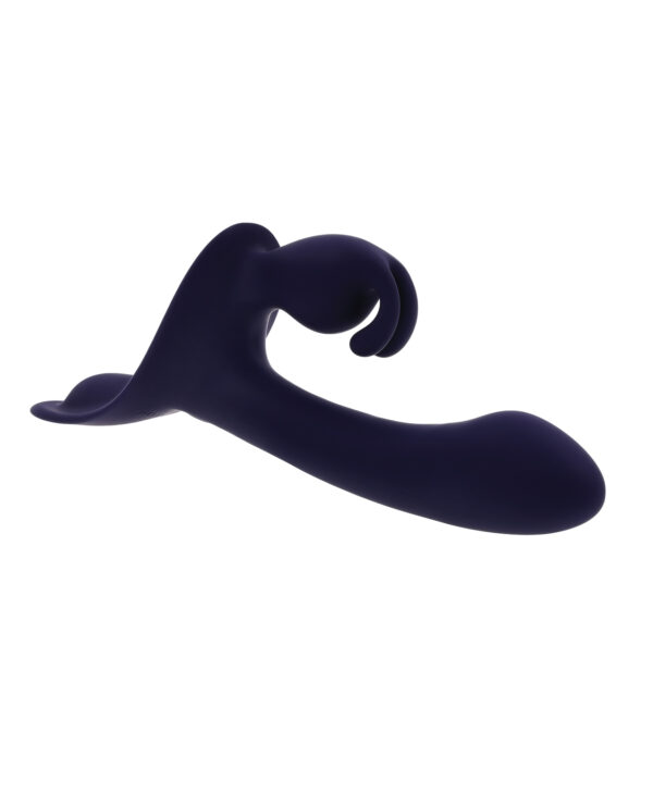 Evolved Giving Vibes Strap-On Bunny Eared Stimulator w/Remote Control - Purple - Image 3