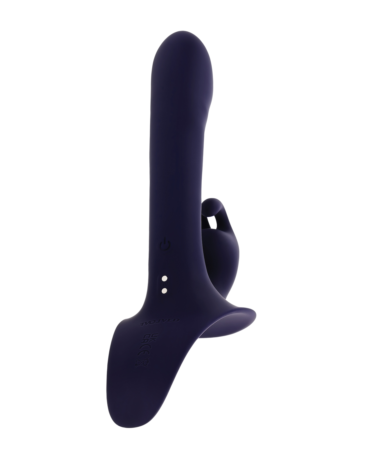 Evolved Giving Vibes Strap-On Bunny Eared Stimulator w/Remote Control - Purple - Image 4