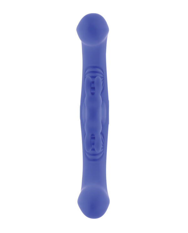 Evolved Lovebirds Curved Dual-Ended Rabbit Vibe w/Remote Control - Blue - Image 4