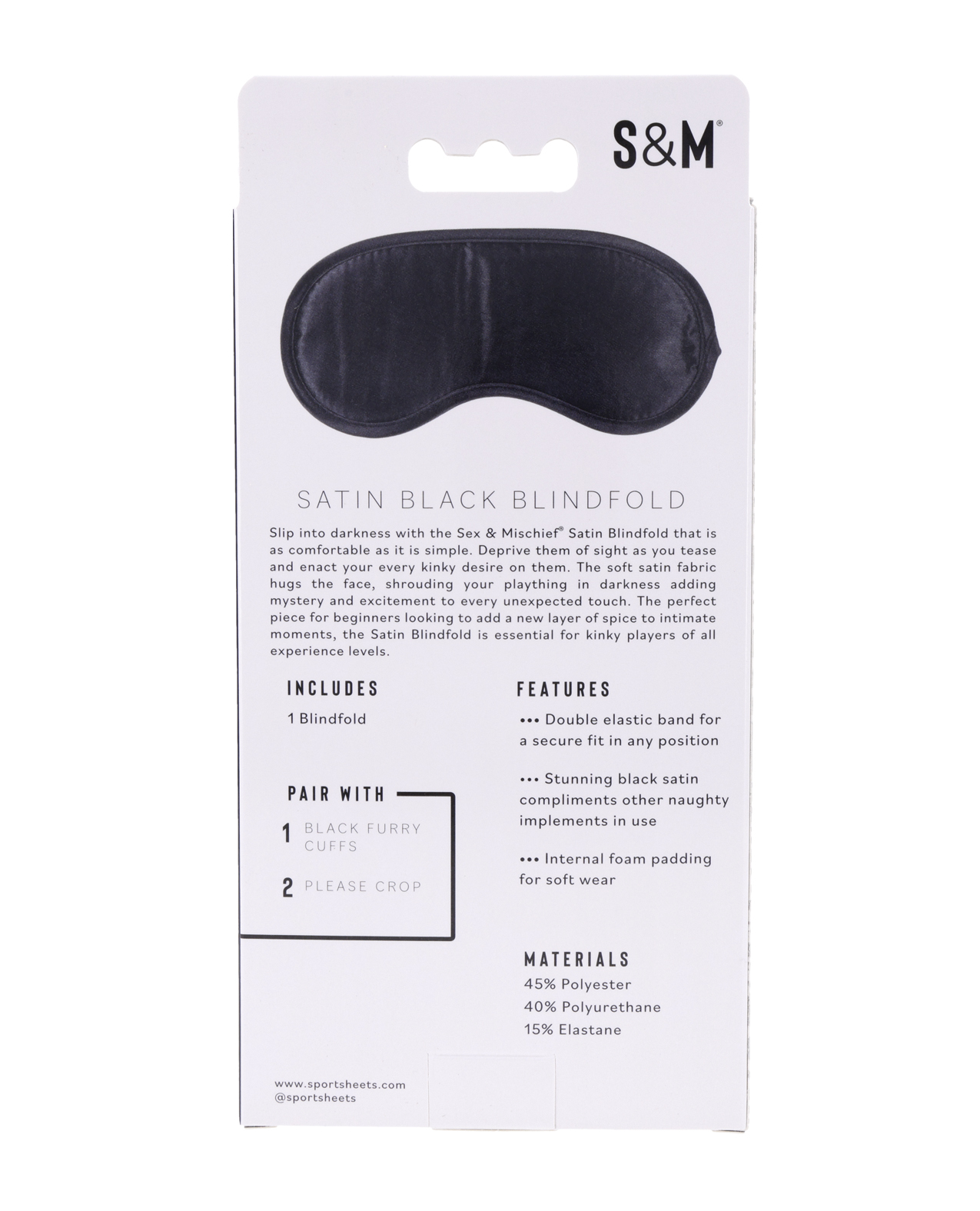 Sex & Mischief Satin Blindfold - Black - Image 3