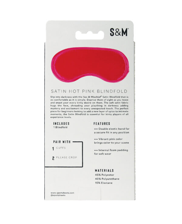 Sex & Mischief Satin Blindfold - Hot Pink - Image 5