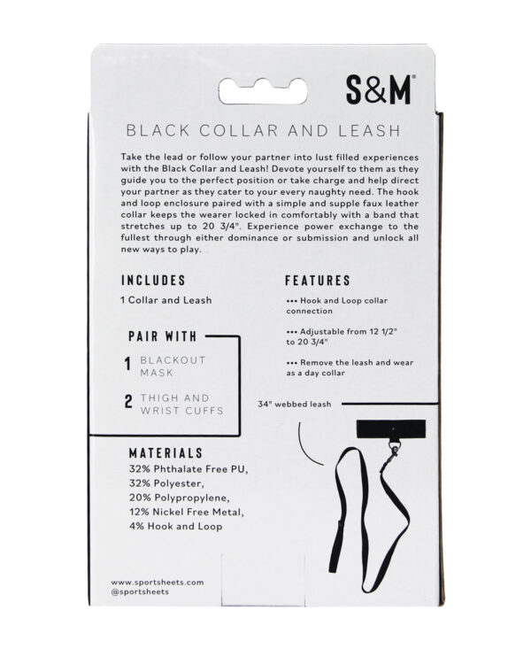 Sex & Mischief Leash & Collar - Black - Image 3